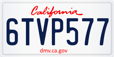 CA license plate 6TVP577