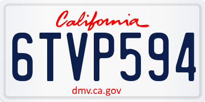CA license plate 6TVP594