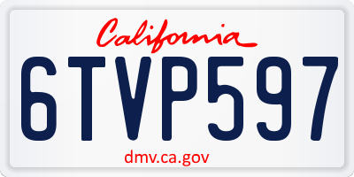 CA license plate 6TVP597