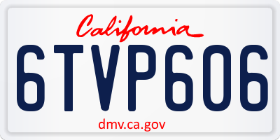 CA license plate 6TVP606