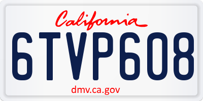 CA license plate 6TVP608