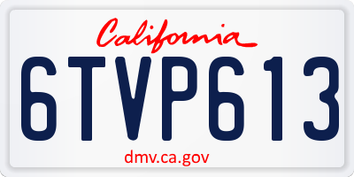 CA license plate 6TVP613