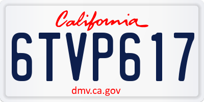 CA license plate 6TVP617