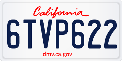 CA license plate 6TVP622