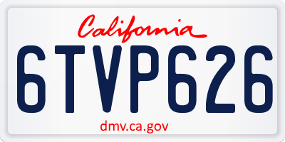 CA license plate 6TVP626