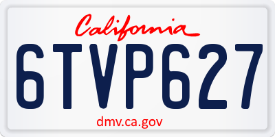 CA license plate 6TVP627