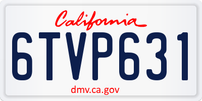 CA license plate 6TVP631