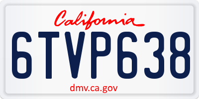 CA license plate 6TVP638