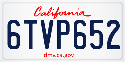 CA license plate 6TVP652