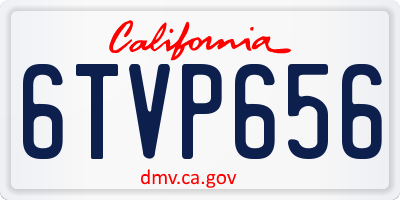 CA license plate 6TVP656