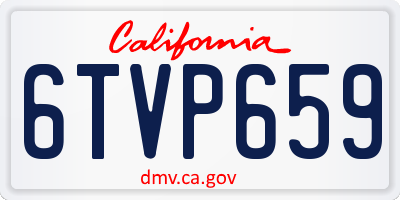 CA license plate 6TVP659