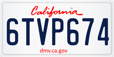 CA license plate 6TVP674