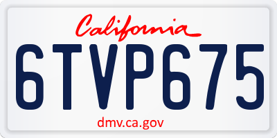 CA license plate 6TVP675