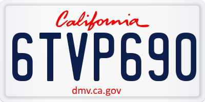CA license plate 6TVP690