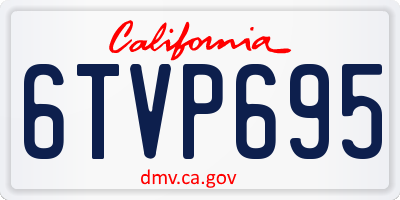 CA license plate 6TVP695