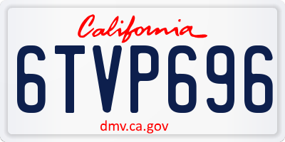 CA license plate 6TVP696