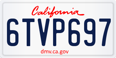 CA license plate 6TVP697