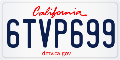 CA license plate 6TVP699