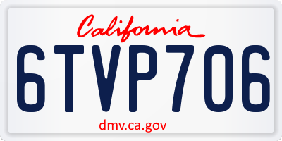 CA license plate 6TVP706