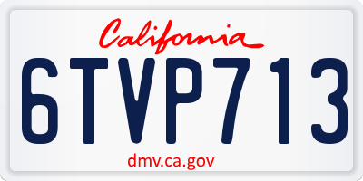 CA license plate 6TVP713
