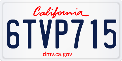 CA license plate 6TVP715
