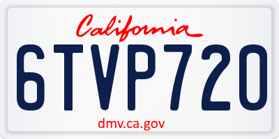 CA license plate 6TVP720