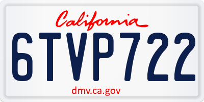 CA license plate 6TVP722