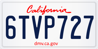 CA license plate 6TVP727