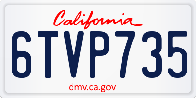 CA license plate 6TVP735