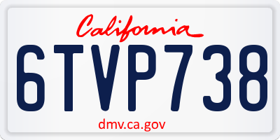 CA license plate 6TVP738