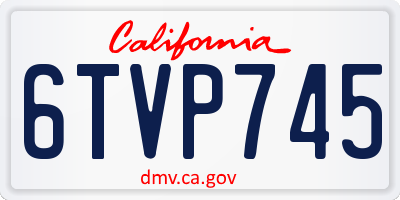CA license plate 6TVP745