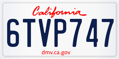 CA license plate 6TVP747