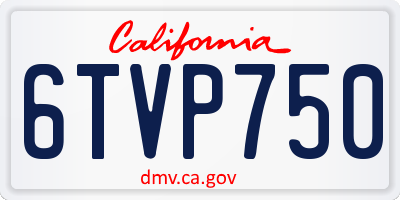 CA license plate 6TVP750