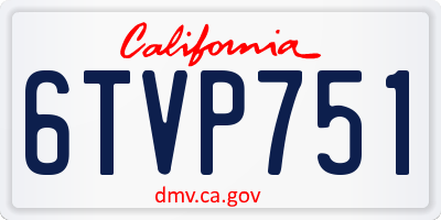 CA license plate 6TVP751