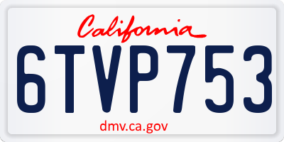 CA license plate 6TVP753