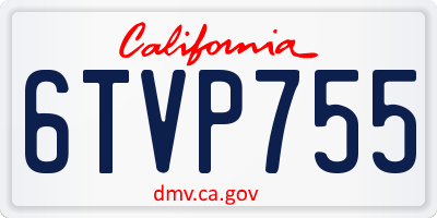 CA license plate 6TVP755