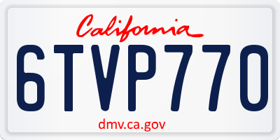 CA license plate 6TVP770