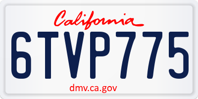 CA license plate 6TVP775