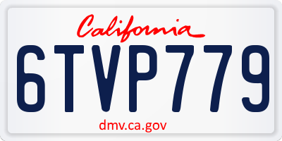 CA license plate 6TVP779