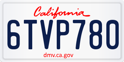 CA license plate 6TVP780