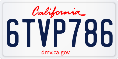 CA license plate 6TVP786