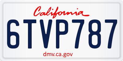 CA license plate 6TVP787