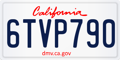 CA license plate 6TVP790
