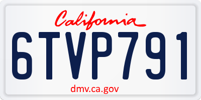CA license plate 6TVP791