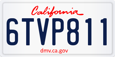 CA license plate 6TVP811