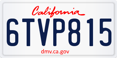 CA license plate 6TVP815