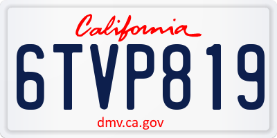 CA license plate 6TVP819