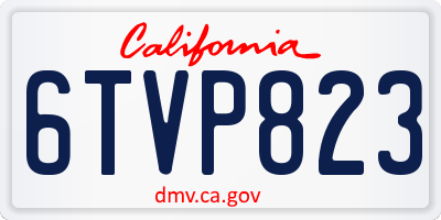 CA license plate 6TVP823