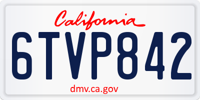 CA license plate 6TVP842