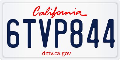 CA license plate 6TVP844